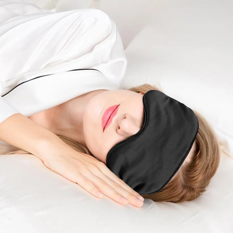 Silk Eye Mask Sleeping with Adjustable Strap Blindfold Eyeshade for Men & Women