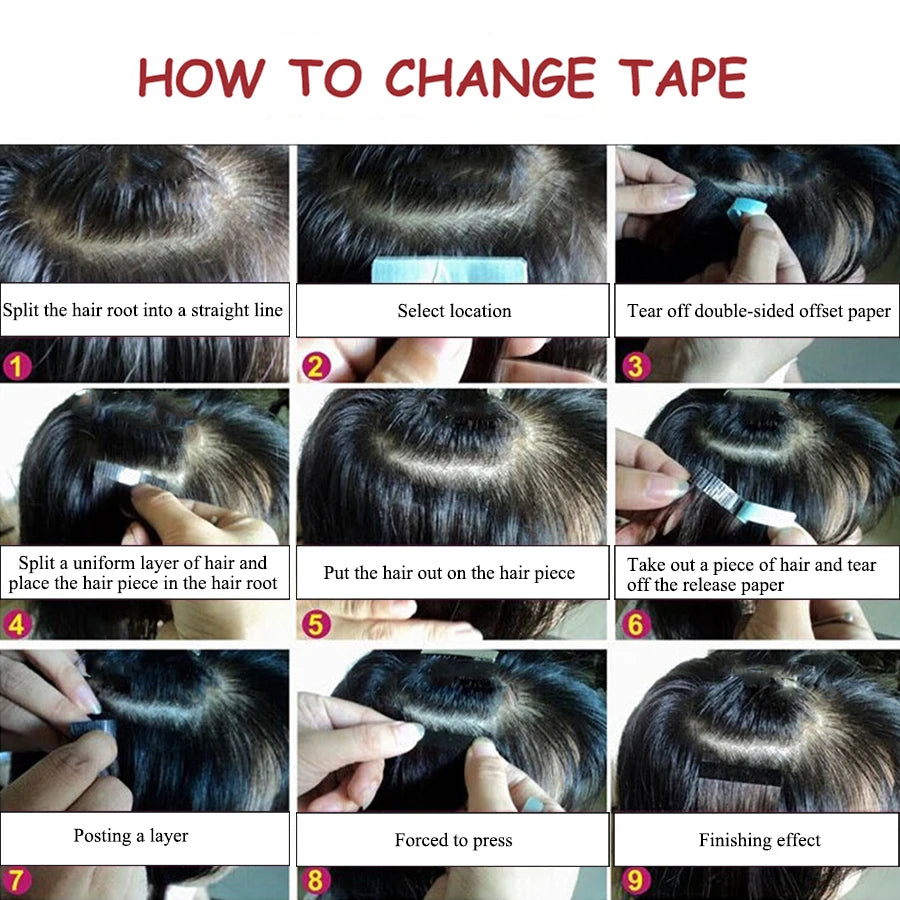 Hair Extension Tape Tabs, Double Sided Adhesive Tape Replacement Invisible Waterproof for Hair Extension No Residue