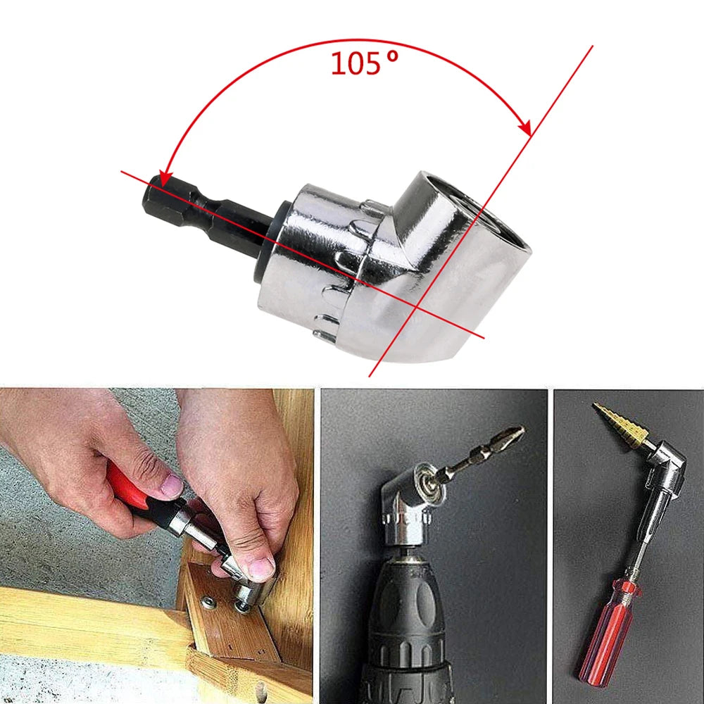 Angle Screwdriver Extension Socket Adapter Nozzles Hex Shank Magnetic Holder Adapter