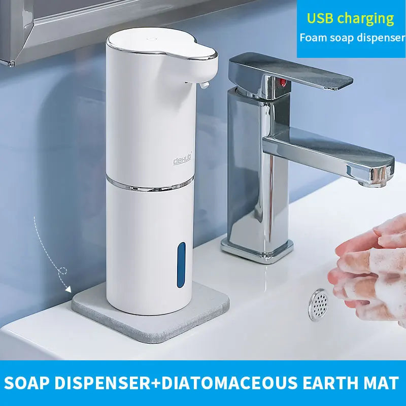 Automatic Hand Soap Dispenser Waterproof Rechargeable for Home Bathroom, Kitchen