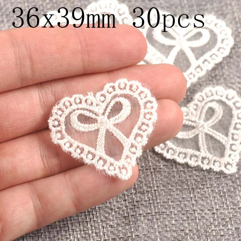 Mix Style White Flower Lace Embroidery Patches Sewing for Decorating Clothing, Bags