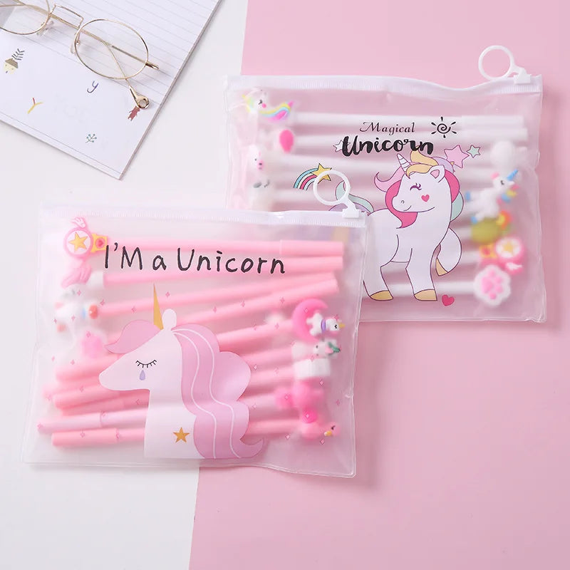 Unicorn Ballpoint Pens 0.5mm Black Gel Ink Pen School Stationery Office Suppliers Gifts