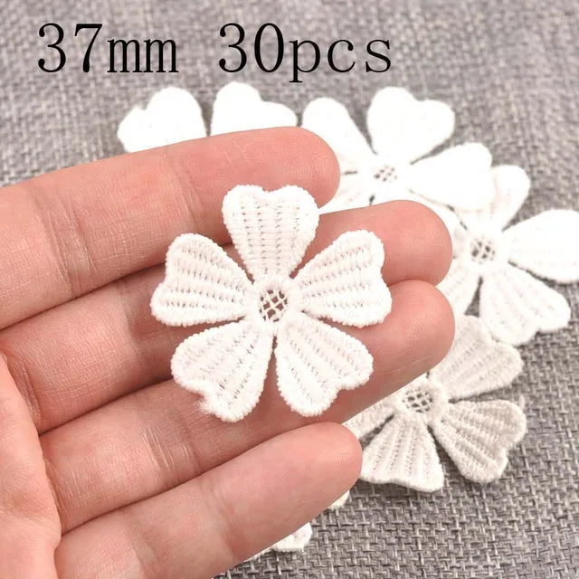 Mix Style White Flower Lace Embroidery Patches Sewing for Decorating Clothing, Bags