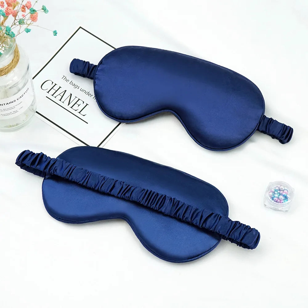 Silk Eye Mask Sleeping with Adjustable Strap Blindfold Eyeshade for Men & Women