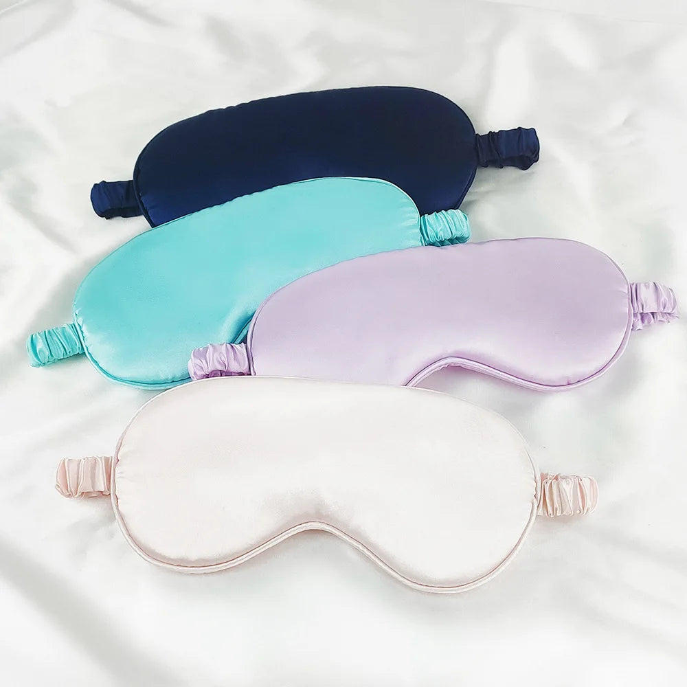 Silk Eye Mask Sleeping with Adjustable Strap Blindfold Eyeshade for Men & Women