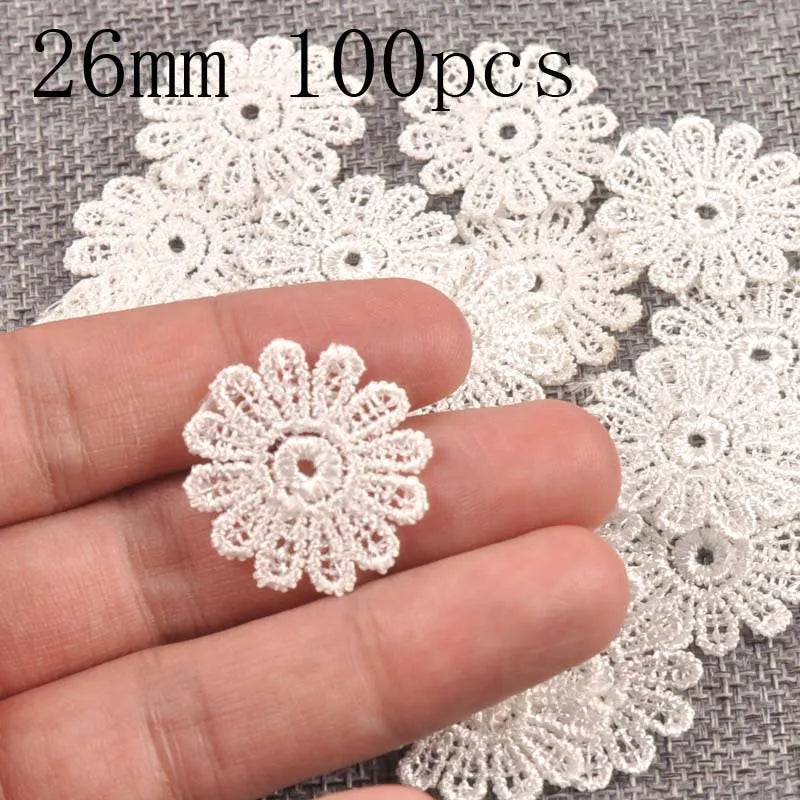 Mix Style White Flower Lace Embroidery Patches Sewing for Decorating Clothing, Bags