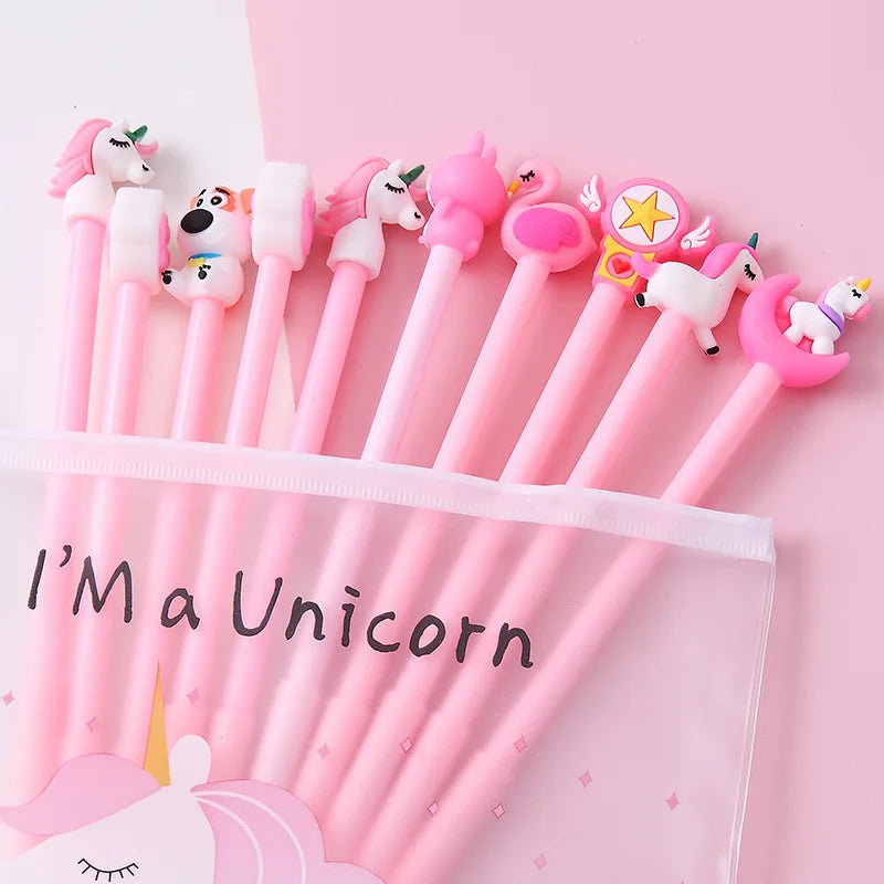 Unicorn Ballpoint Pens 0.5mm Black Gel Ink Pen School Stationery Office Suppliers Gifts