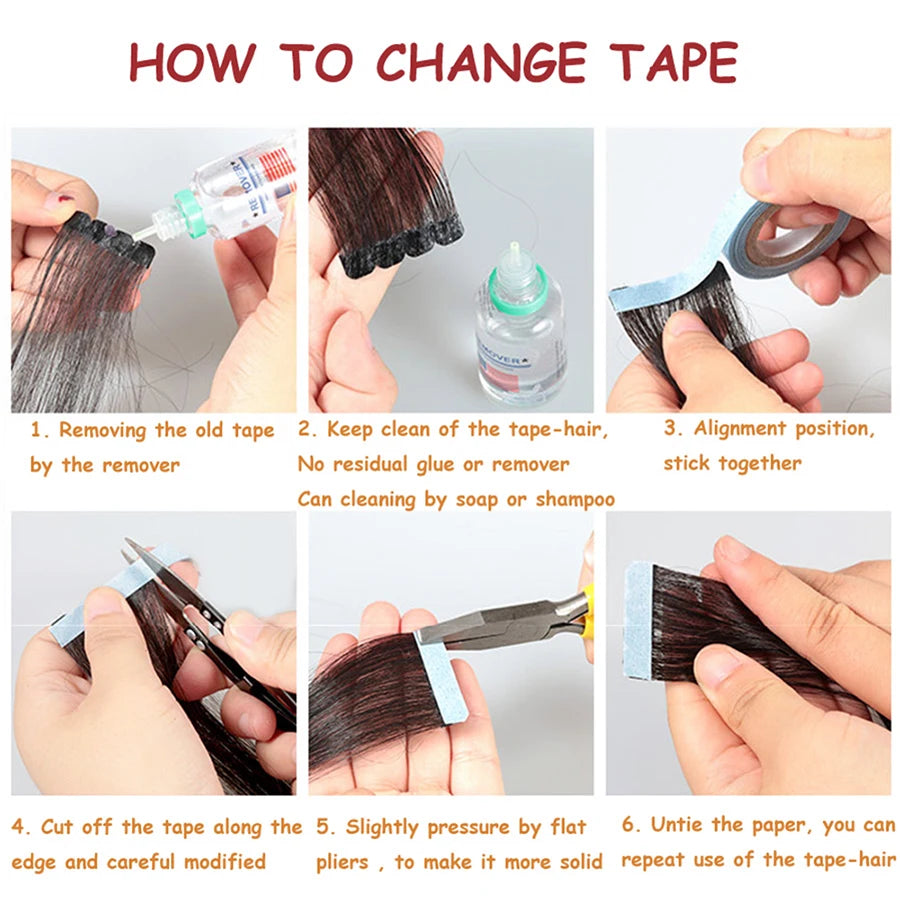 Hair Extension Tape Tabs, Double Sided Adhesive Tape Replacement Invisible Waterproof for Hair Extension No Residue