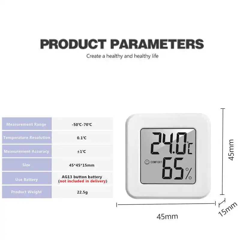 Digital Hygrometer Thermometer for Home with Temperature and Humidity Monitor, Wall Mount