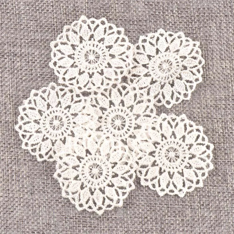 Mix Style White Flower Lace Embroidery Patches Sewing for Decorating Clothing, Bags