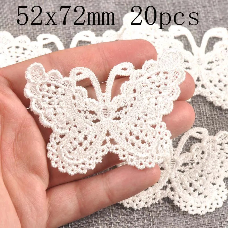 Mix Style White Flower Lace Embroidery Patches Sewing for Decorating Clothing, Bags