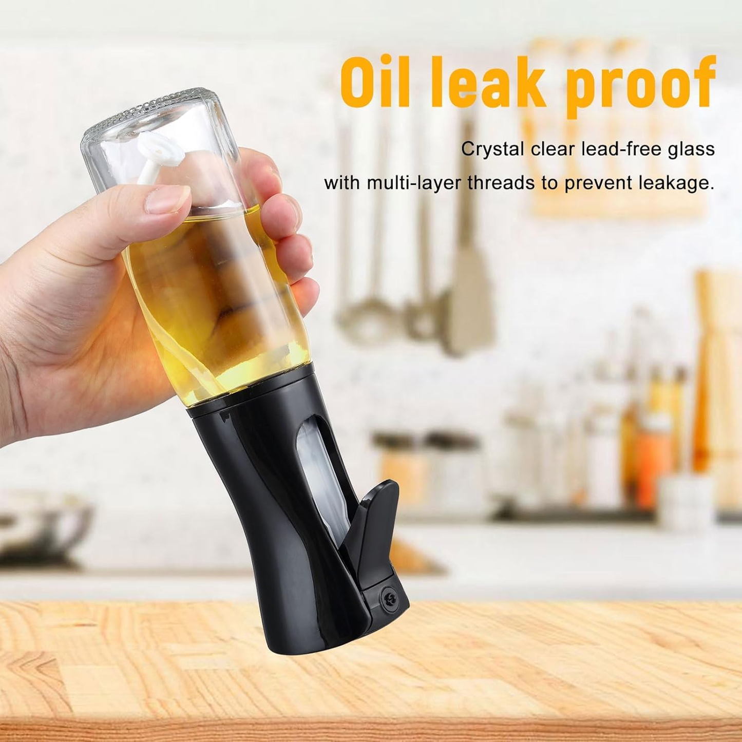 Oil Sprayer Glass Oil Dispenser Bottle Spray Refillable Food Grade Spritzer for Kitchen, Salad, Frying