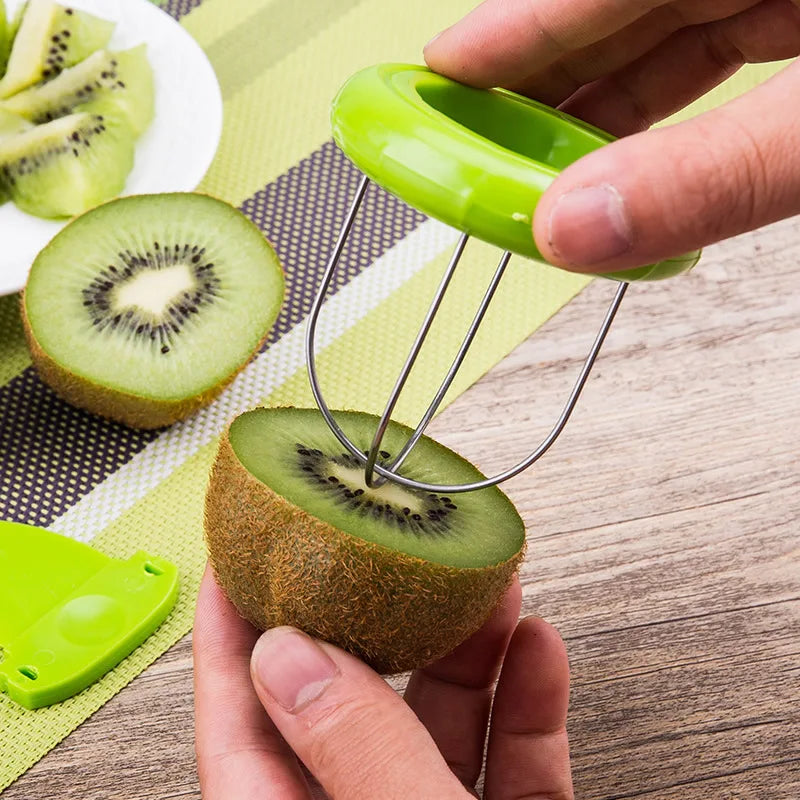 Green Kiwi Fruit Cutter Digging Slicer Peeler Scooper Kitchen Gadgets Tools