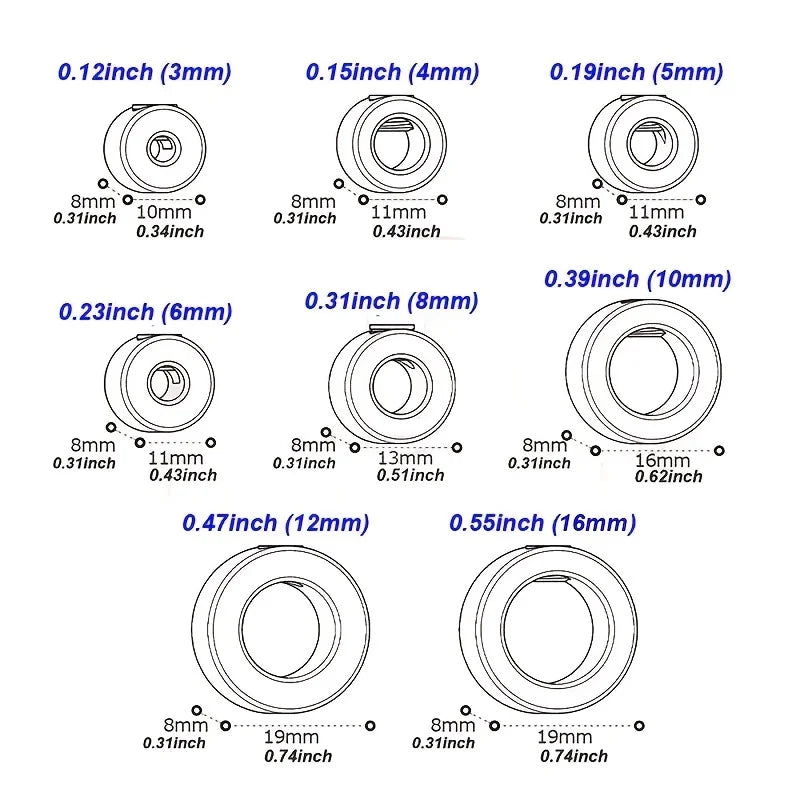 Drill Stop Bit Collar Set Adjustable Drill Depth Stop Collar Limit Ring with Carbon Steel Set for Drill Bits