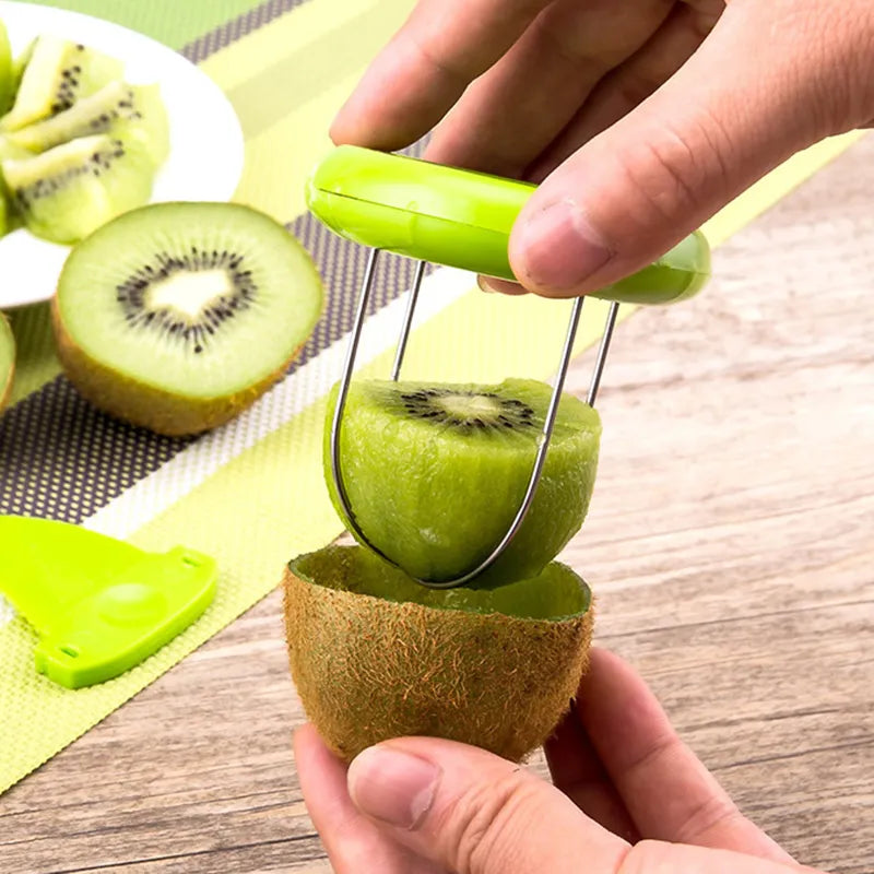 Green Kiwi Fruit Cutter Digging Slicer Peeler Scooper Kitchen Gadgets Tools