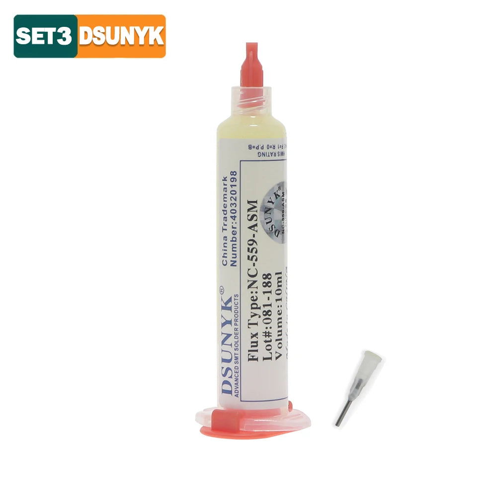 Solder Flux Nc 559 Flux Welding Flux 10ml Syringe Flux Tacky Soldering Flux for Electronics,For BGA,SMD,USB Socket Repairing