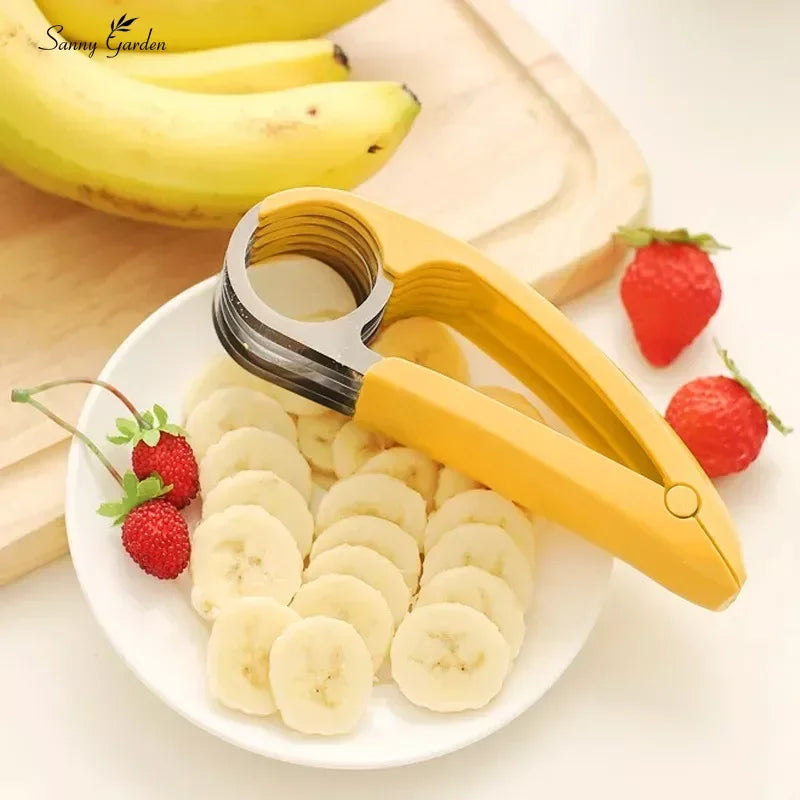 Banana Slicer Fruit and Vegetable Salad Peeler Cutter Kitchen Tools For Banana,Strawberry,Grapes