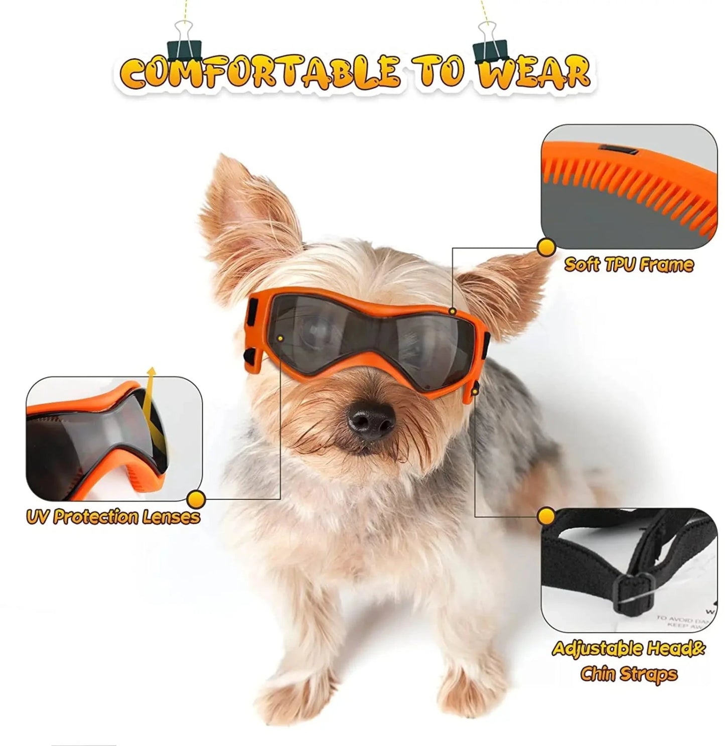 Dog Goggles UV Protection Sunglasses for Small/ Medium Dogs