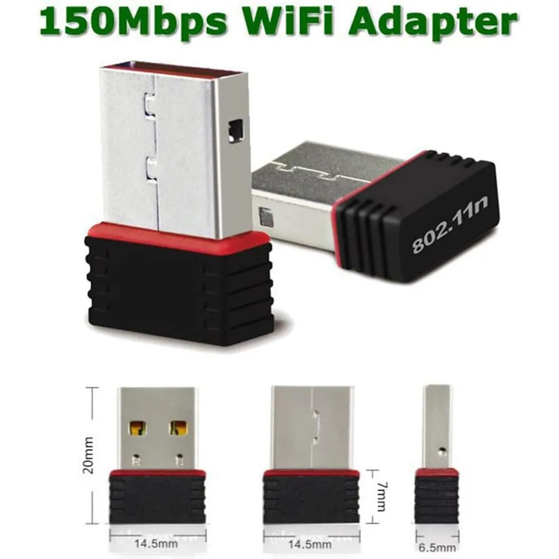 150mbps 2.4G USB WiFi Adapter Wireless Network Card WiFi Dongle for Laptop/Desktop/PC, Support Windows 10/8/8.1/7