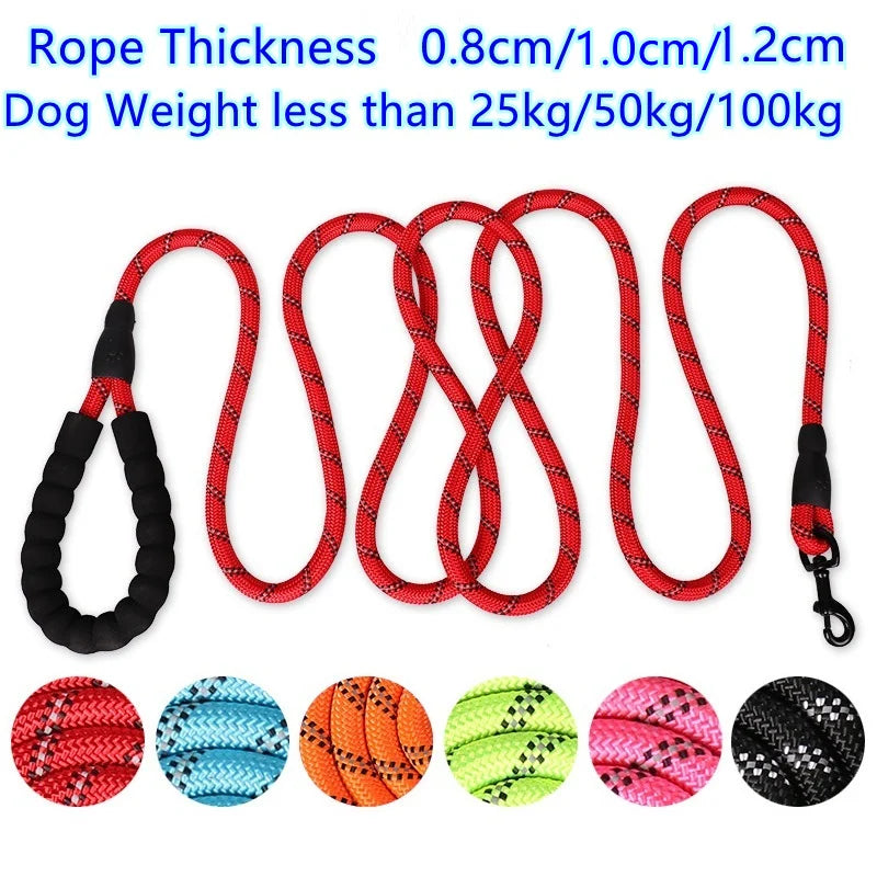 Dog Leash with Comfortable Padded Handle and Reflective Threads for Small Medium and Large Dogs