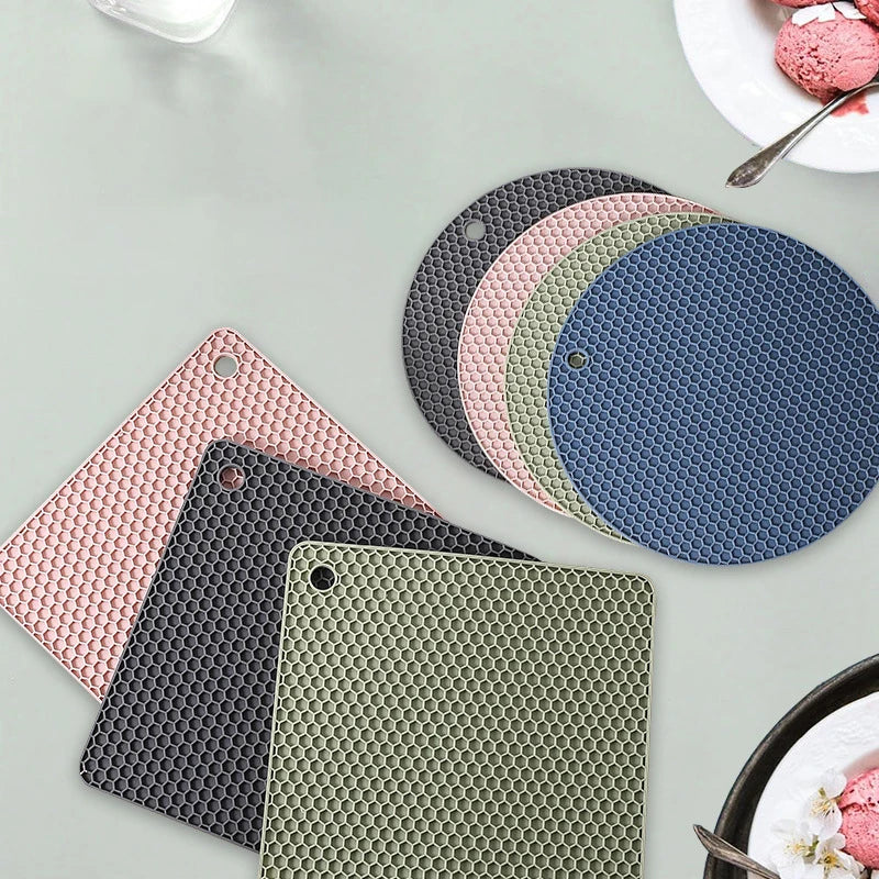 Silicone Trivets Reusable Hot Pads Heat Resistant Non Slip Mats Pot for Kitchen Counter