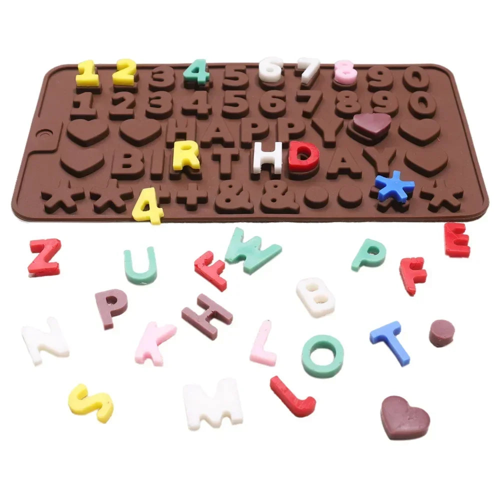 Alphabet Silicone Letter Mold Number for Cake Decoration, Birthday Party, Gummies