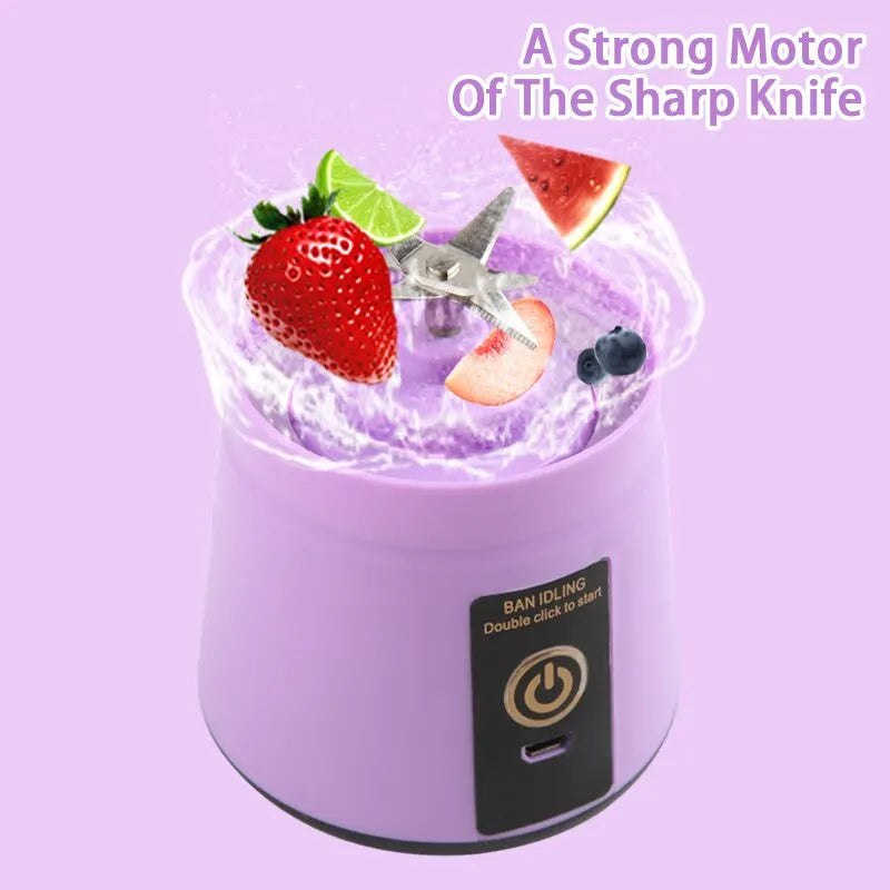 Portable Fruit Juicer Blender USB Rechargeable Smoothie Juicer Cup Mini Blender Shakes for Home, Office