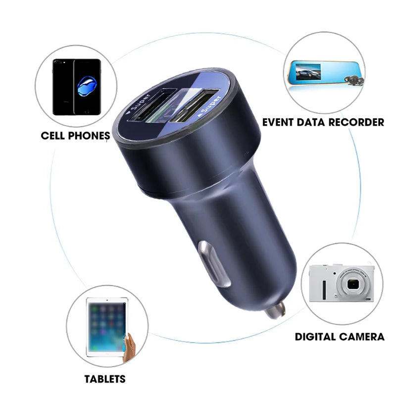 240W Fast Car Charger 2 Ports Type-C DC5V PD Fast Charging Car Charger USB Type C Phone Adapter Chargers In Car for IPhone Mi Samsung Universal