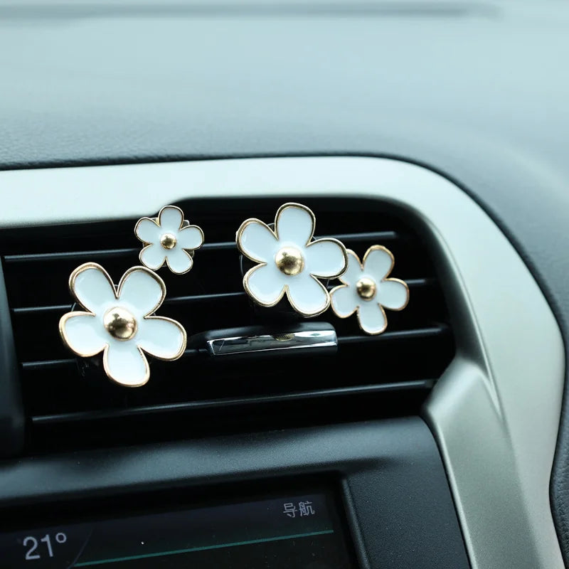 Car Daisy Flower Air Vent Clip Air Conditioning Outlet Clip Car Interior Decor For Women Girls Gifts