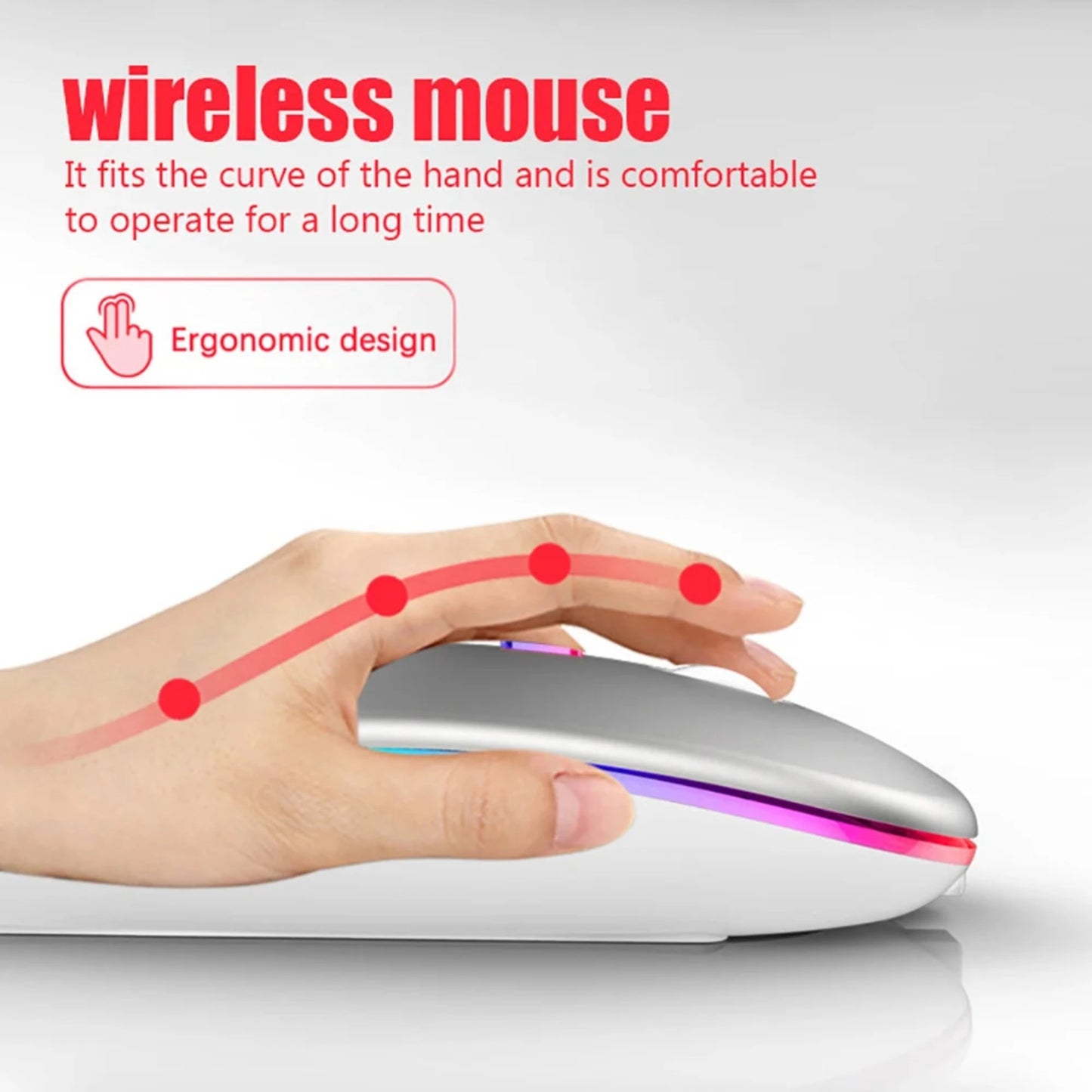 Wireless Mouse 2.4GHz Optical Mouse 1600DPI With USB Receiver For PC Laptop