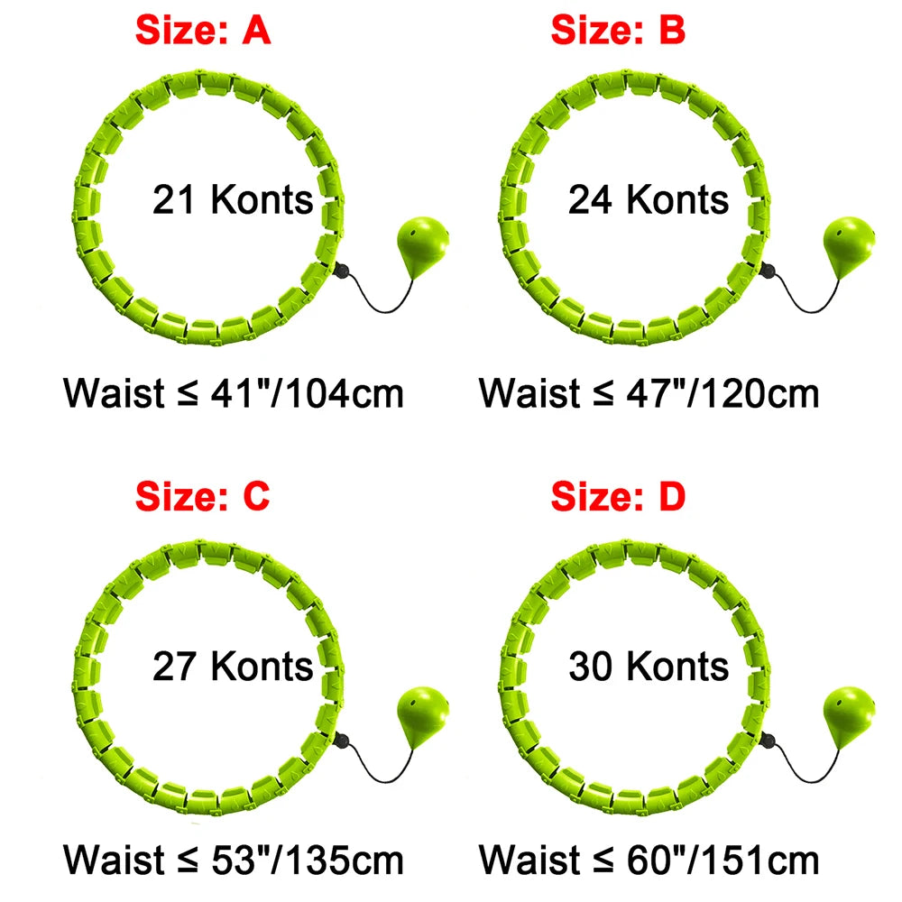 Weighted Adjustable Smart Hula Circle Sport Hoops Weight Loss Exercise Detachable Knots