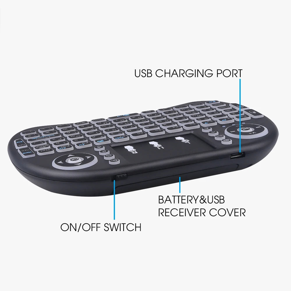 Wireless Mini Keyboard Remote Control Touchpad Controller with RGB Backlit for Android TV Box Smart TV