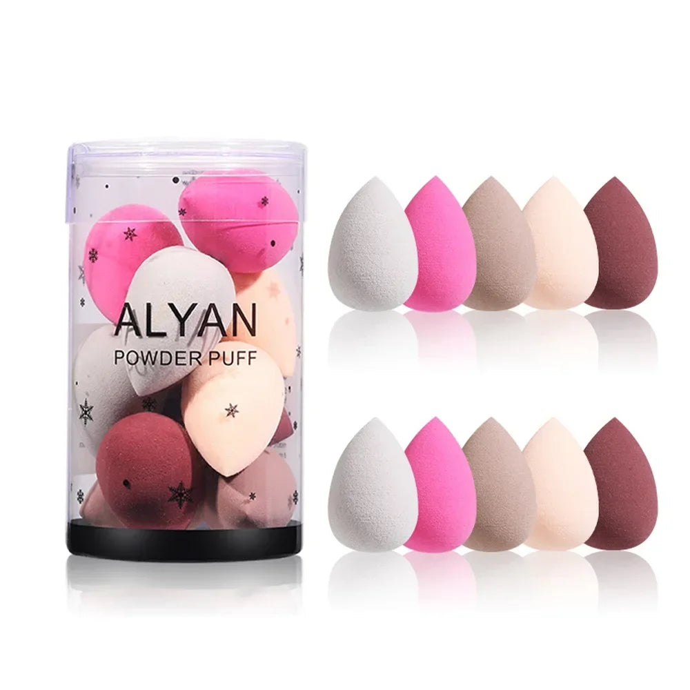 10Pcs Makeup Sponge Cosmetic Blender Set for Foundation, Liquid, Cream and Powder Facial Makeup