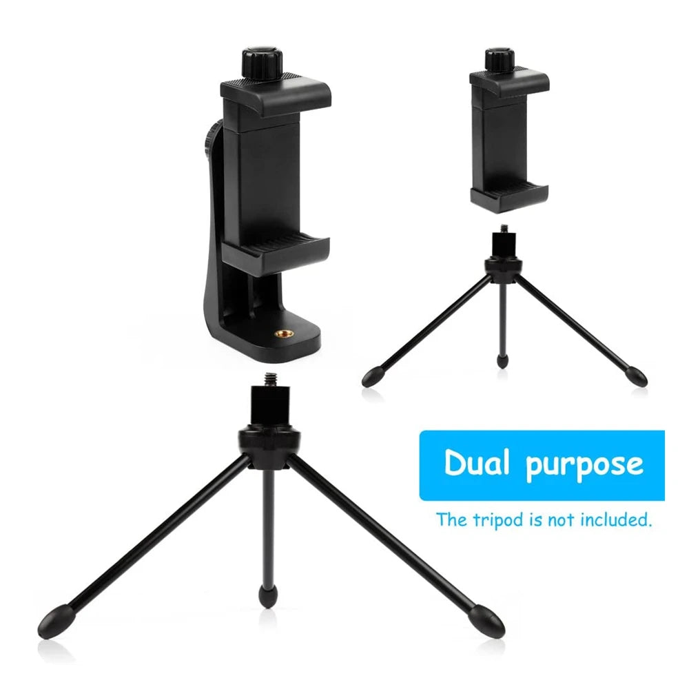 Universal Smartphone Tripod Cell Phone Mount Adapter Adjustable Clamp 360 Rotatable Bracket for lphone Samsung