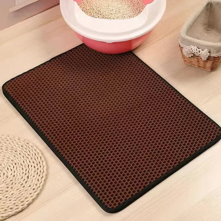 Cat Litter Mat Double Layer Waterproof Urine Proof Trapping Mat Easier to Clean,Washable