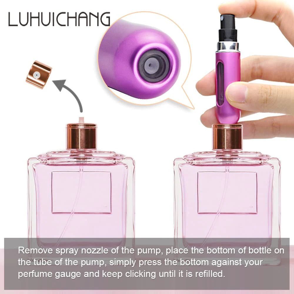 Mini Refillable Perfume Bottle Travel Spray Scent Pump Dispenser Pump Transfer Tool for Travelling