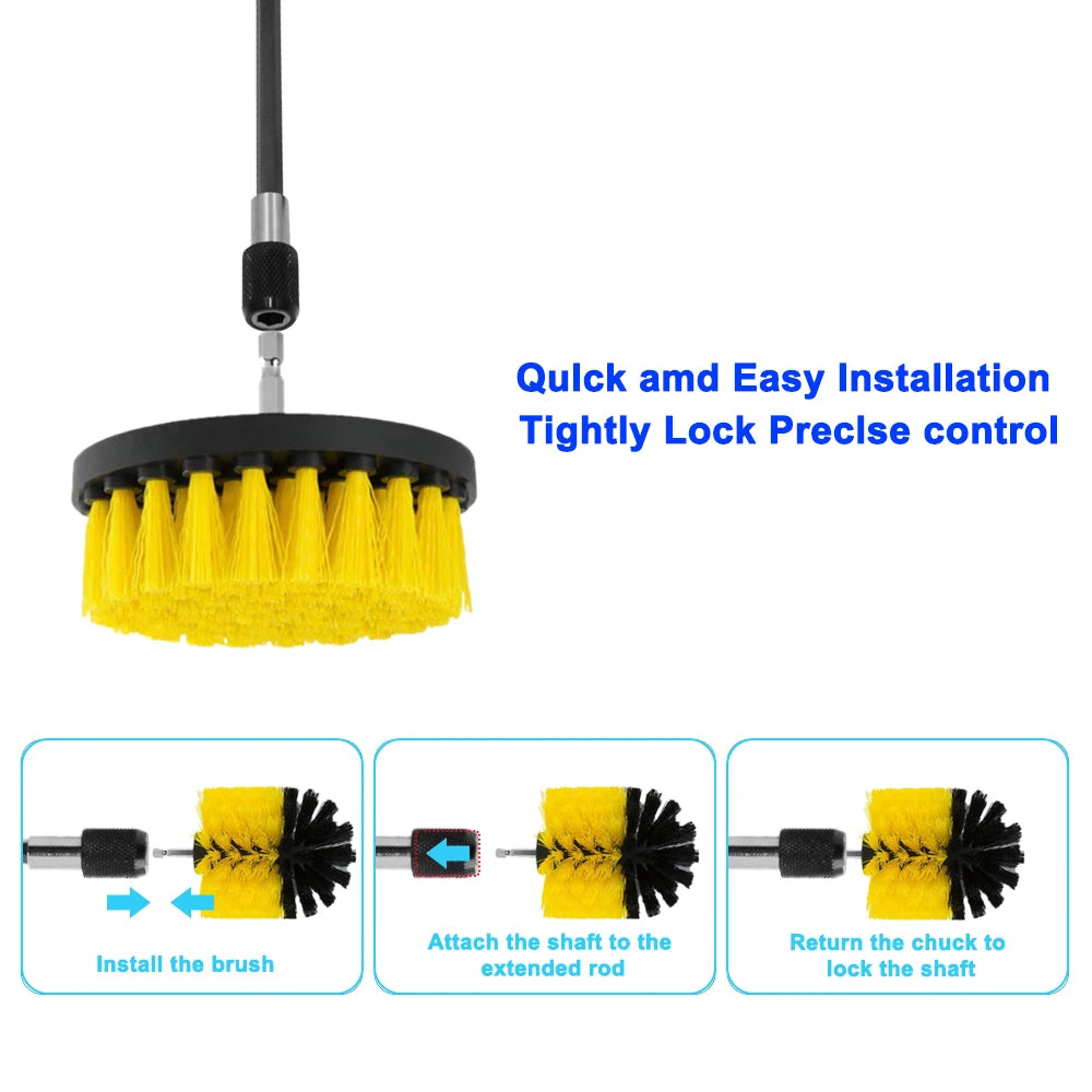 Electric Power Scrubber Drill Brush Cleaning Brush for Bathroom Surfaces, Grout, Floor, Tub, Shower, Tile, Corners, Kitchen, Automotive