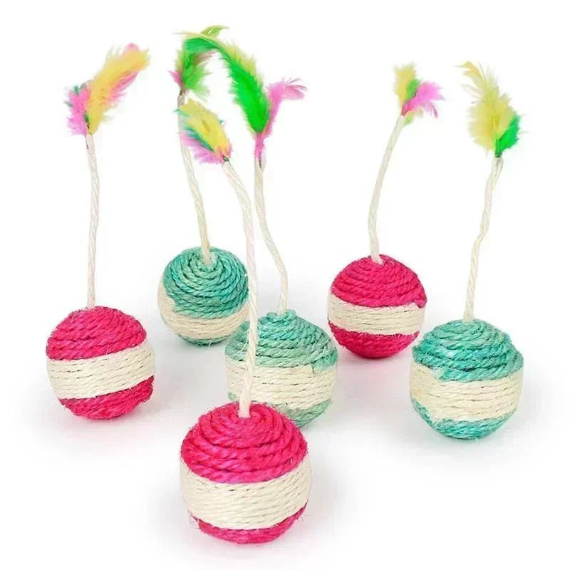 Cat Sisal Ball Interactive Creative Toy Play Ball Pet Chew Ball Pet Bite and Wear Resistant Toy