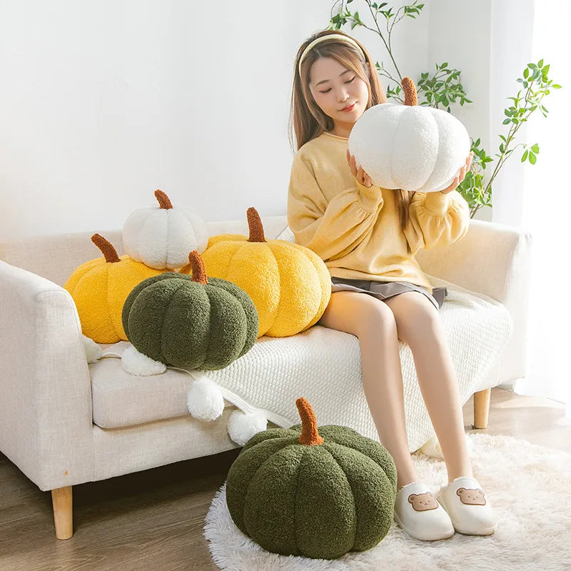 Halloween Plush Pumpkin Shaped Pillow for Cozy Fall Vibes and Season Celebrations