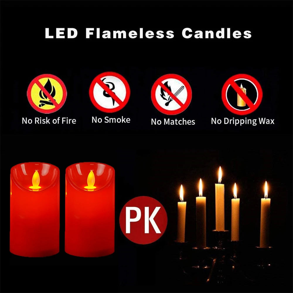 Christmas Flameless Candles Battery Operated Candles for Home, Christmas Decoration