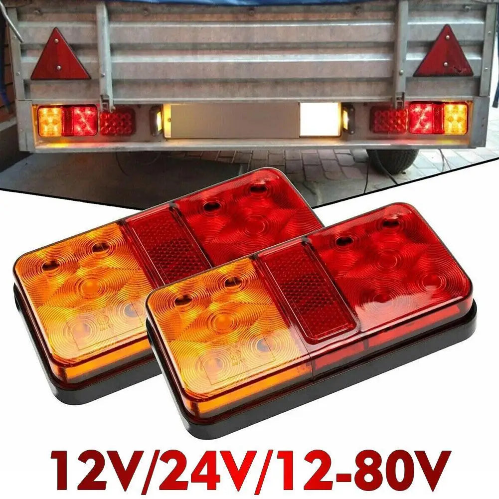 2Pcs 10 LED Truck Tail Light Bar Waterproof Turn Signal Brake Reverse for RV Camper