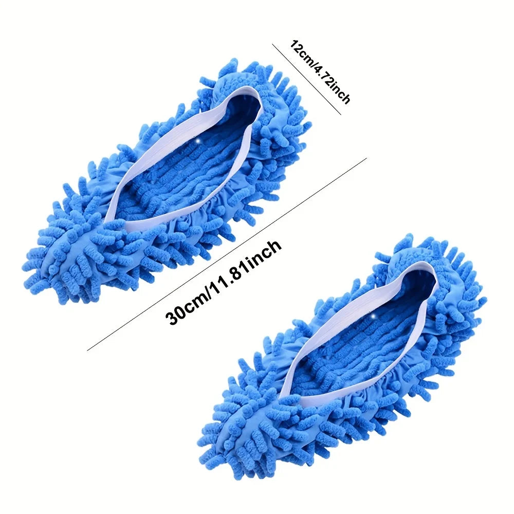 Duster Mop Slippers Cover Chenille Fibre Washable Dust Mop Slippers Floor Shoes for Bathroom, Kitchen