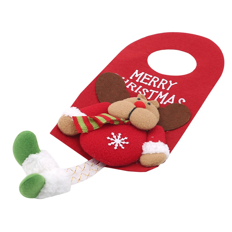 Christmas Door Hangers Santas Door Handles Hanging Ornaments for Home Hotel Kitchen Bedroom Door Hanger