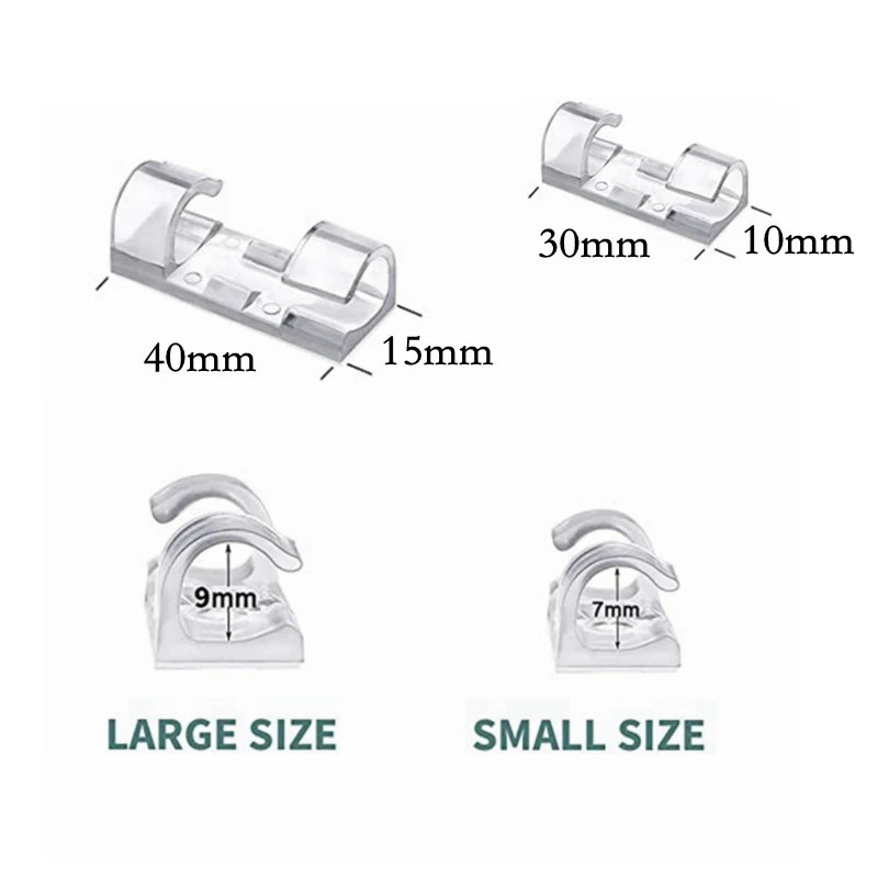 Adhesive Cable Clips Cord Organizer Cable Management Finisher Wire clamp for Cords