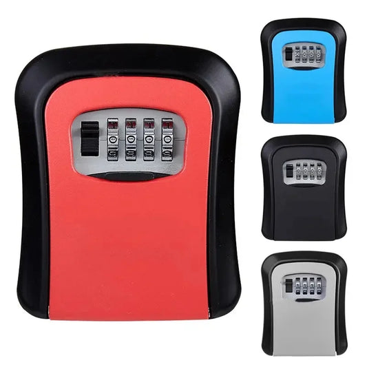 Security Key Lock Box Wall Mounted 4 Digit Combination Lockbox Key Box for House Key