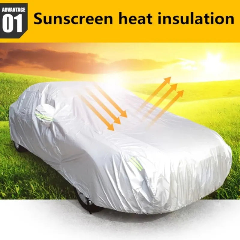 Car Cover Waterproof All Weather Outdoor Full Cover Rain Sun UV Protection Snowproof for Hatchback Sedan SUV