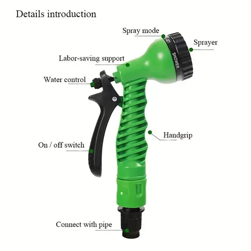 Garden Hose Water Hose Expandable Multi-Function Water Gun Sprayer for Gardening Car Pet Washing