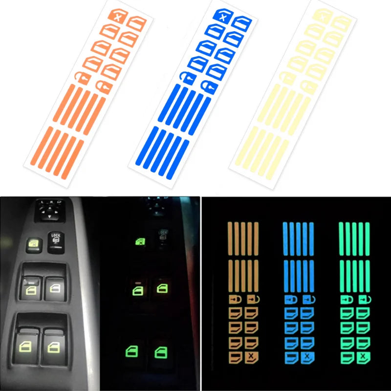 Car Control Switch Luminous Sticker Safety Glowing Decals Car Window Sticker Compitable with Most Cars