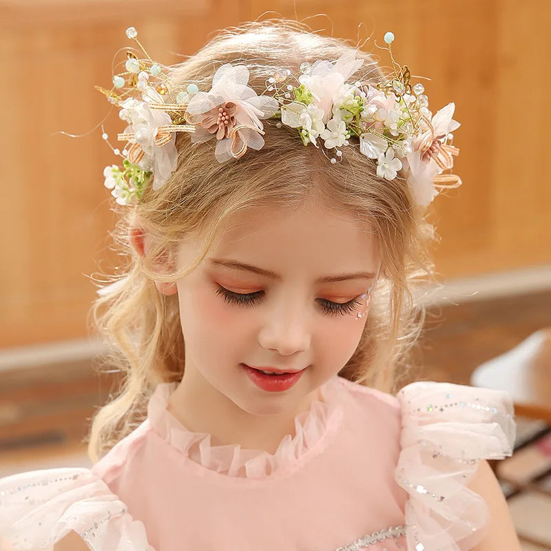 Flower Headbands Rhinestone Leaf Floral Flower Bridal Hair Accessories for Girls and Women