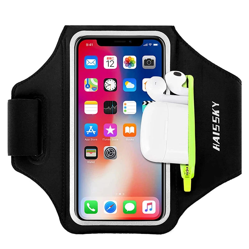 Running Armband with Airpods Bag Cell Phone Armband for lPhone 15 14 13 12 11 Pro Max 14 Plus Samsung S23